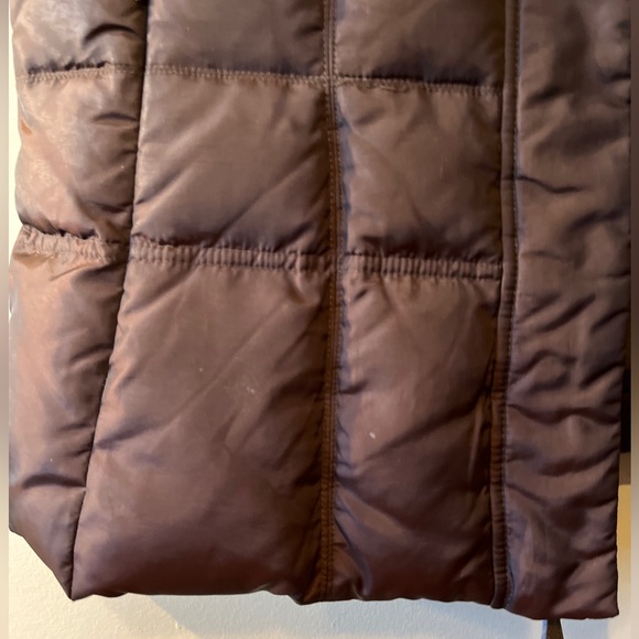 Eddie Bauer Women’s Premium Goose Down Vest Faux Fur Collar Brown Small - Picture 11 of 12